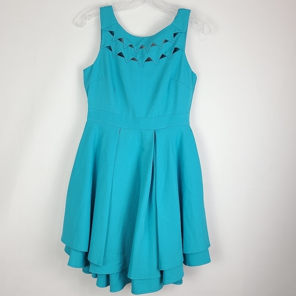 L'ATISTE Dress Cut outs Teal Sz small